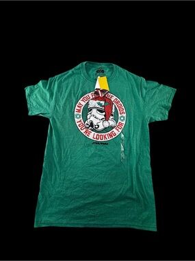 Star Wars Men's Green Graphic Tee with Festive Stormtrooper